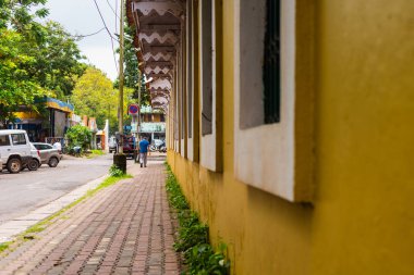 Panjim, Goa/Hindistan-Ağustos 15 2018: binalar ve Panjim nın başkenti ticari işyerlerinde Goa