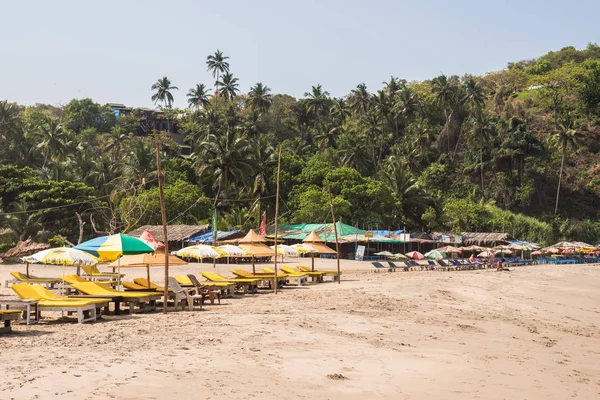 Ozran Little Vagator Beach Goa India Abril 2018 Turistas Familias — Foto de Stock