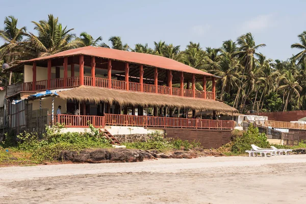 Ashvem Beach India Goa Május 2018 Helyi Strandon Kunyhók Lazító — Stock Fotó