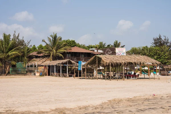 Ashvem Beach Goa India Mayo 2018 Chabolas Playa Locales Zonas — Foto de Stock