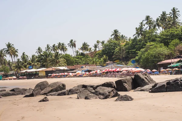 Ozran Little Vagator Beach Goa India Abril 2018 Turistas Familias — Foto de Stock