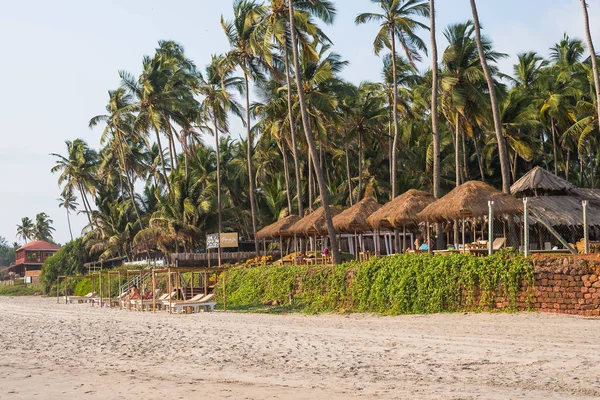 Ashvem Beach India Goa Május 2018 Helyi Strandon Kunyhók Lazító — Stock Fotó