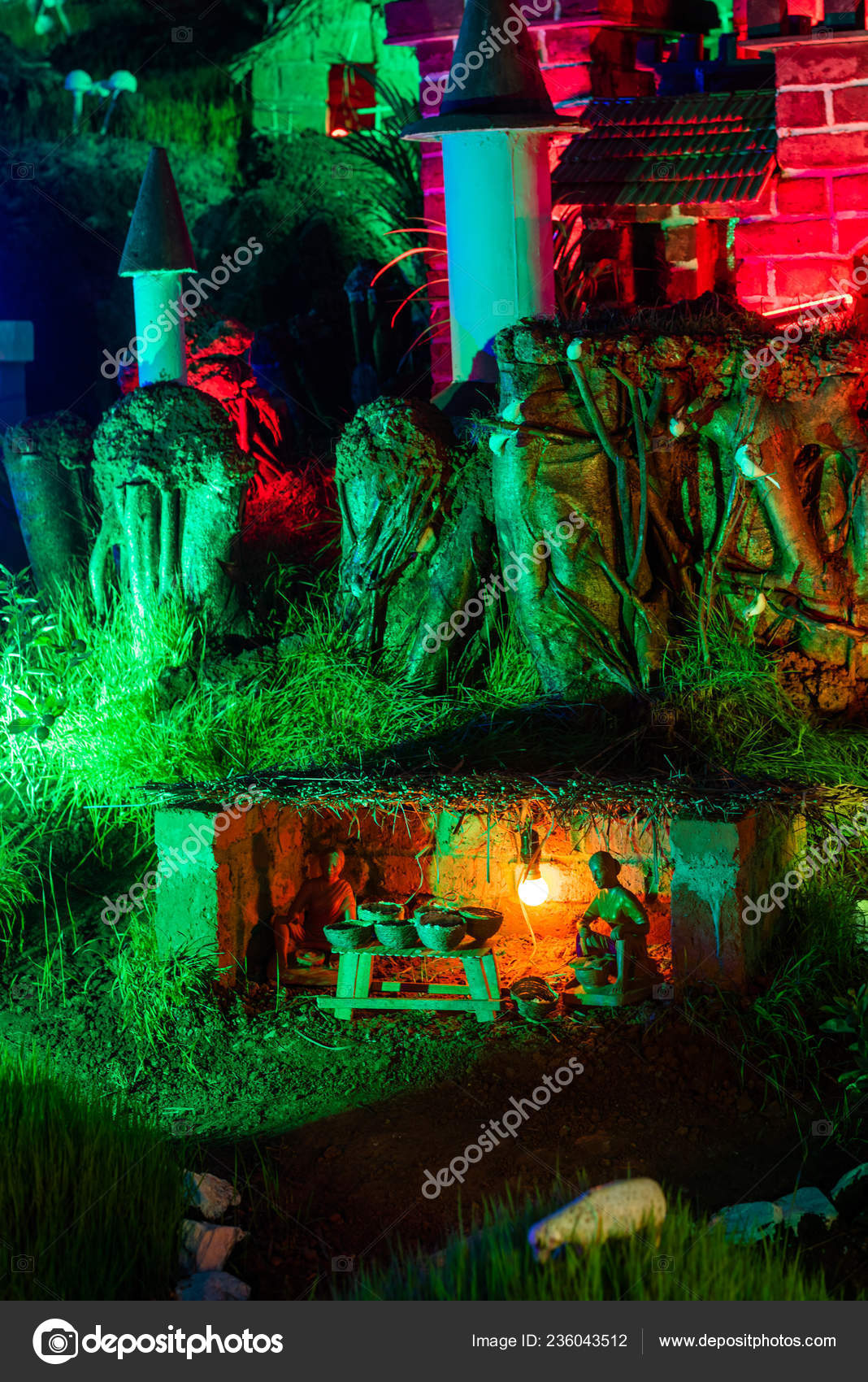 Rustic Christmas Cribs Display Goa India Stock Photo C Lloyd