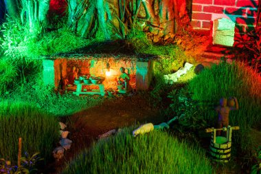 Rustik Noel Cribs Goa Hindistan'da ekranda