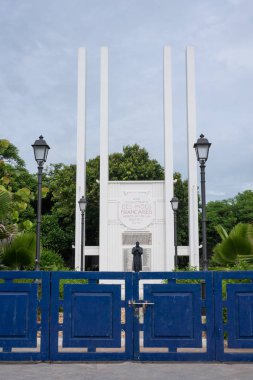 Beyaz Şehir, Pondicherry / Hindistan - 3 Eylül 2019: Pondicherry 'nin Fransız Mahallesi' ndeki Fransız Savaş Anıtı