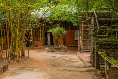 Auroville, Tamilnadu/India- September 4 2019: Auroville bamboo Centre in Auroville, Tamilnadu clipart