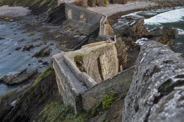 San Juan Gaztelugatxe Sanktuarium Wybrzeże Baskijskie Kraju Hiszpania — Zdjęcie stockowe