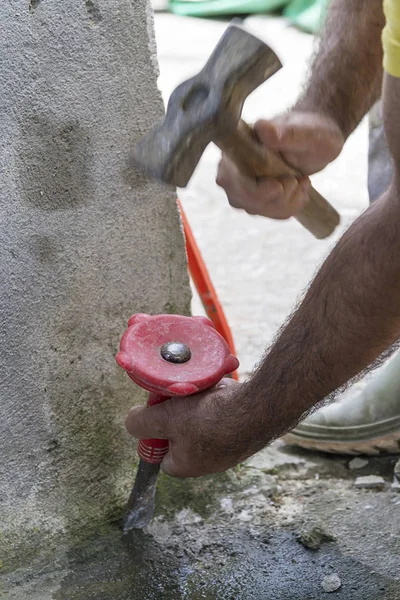 Masonry work for a building construction