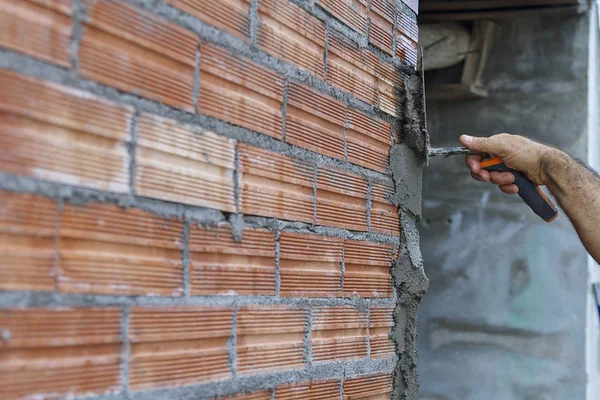 Masonry work for a building construction