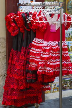 Valencia Pazar taze yiyecek ve mal tezgahları İspanya