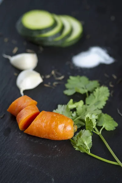 Verduras Sobre Fondo Negro — Foto de Stock