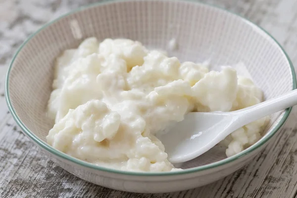 Latte Kefir Fungo Una Fonte Probiotici — Foto Stock