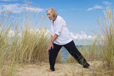 Tai Chi egzersiz sağlıklı kadın kıdemli