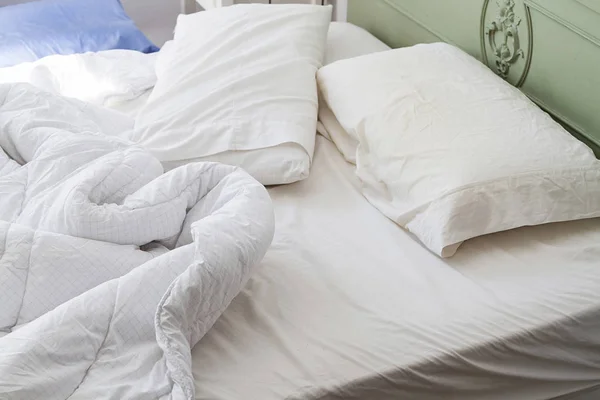 Real Bed Having Slept — Stock Photo, Image