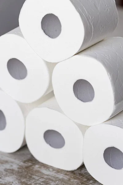 Groupe Rouleaux Papier Toilette Différentes Formes — Photo