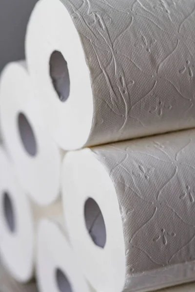 Rouleaux Papier Toilette Empilés Maison — Photo