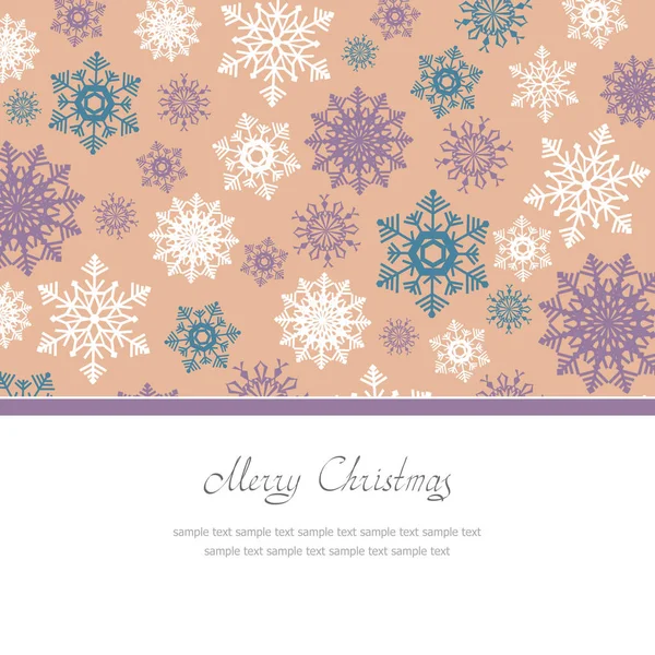 雪の色とテキストのための場所 グリーティング カード クリスマス — ストック写真