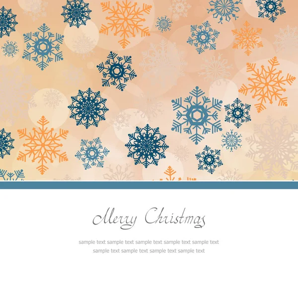 Tarjeta Felicitación Navidad Con Copos Nieve Colores Lugar Para Texto — Foto de Stock