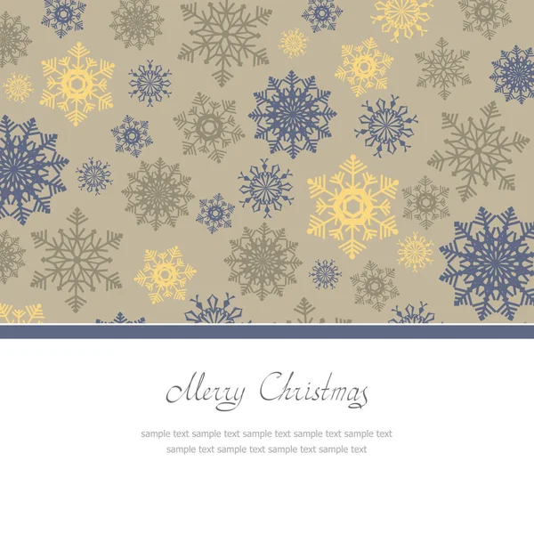 Weihnachtsgrußkarte Mit Farbigen Schneeflocken Und Platz Für Text — Stockfoto