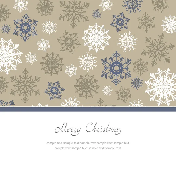 Tarjeta Felicitación Navidad Con Copos Nieve Colores Lugar Para Texto — Foto de Stock