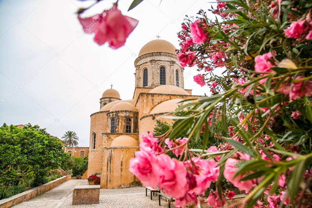 May 2013: the monastery of Agia Triada of Tsagaroli in the Chania region on the island of Crete, Greece.