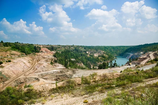 Limestone quarry, adjacent to the village. Mining industry