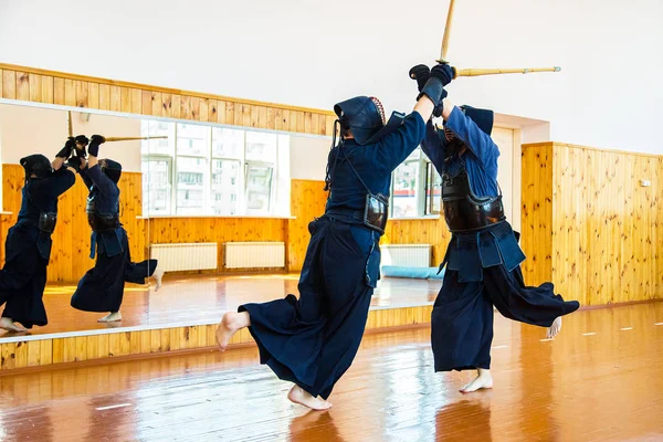 Japanese martial art of sword fighting. Sport.