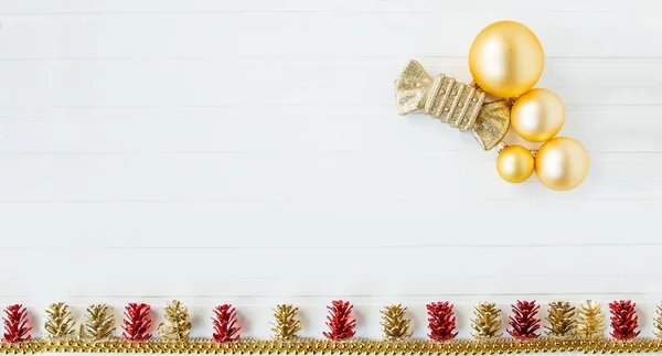 Buon Natale Felice Anno Nuovo Decorazioni Sfondo Bianco Contesto Testo — Foto Stock