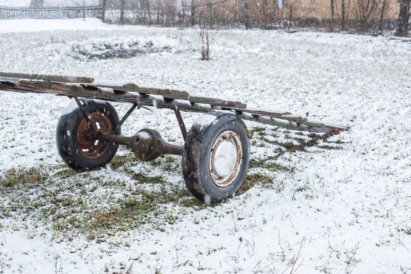 Сільськогосподарські Поля Покриті Дрібним Снігом Весняні Польові Роботи — стокове фото