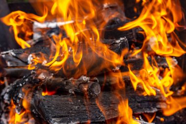 Şiş Kebap için ateş yakar