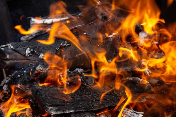 Şiş Kebap için ateş yakar