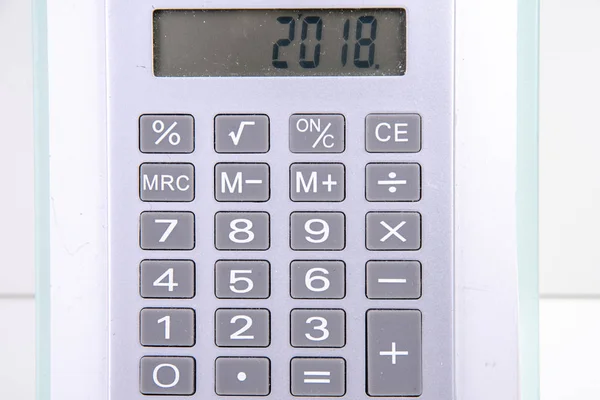 Calculator Met Jaar 2018 New Year Eve — Stockfoto