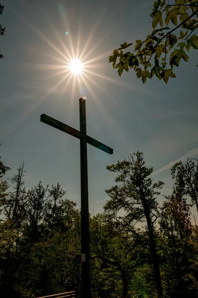 Summit cross with beautiful star-shaped sun