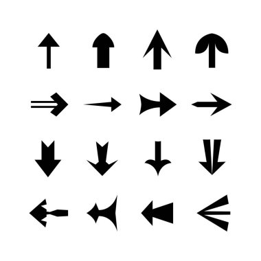 Beyaz bir arka plan üzerinde siyah bir ok Tasarla.