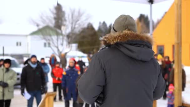 Environmentalists stage demonstration. — Stock Video