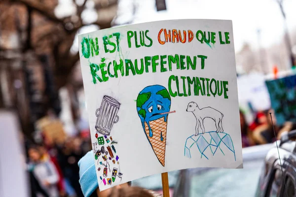 Placa francesa contra as alterações climáticas — Fotografia de Stock