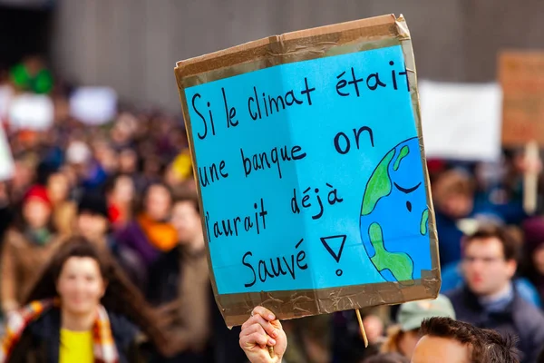 Franse poster op milieu protest — Stockfoto