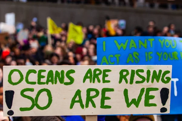 Cartel del activista por el cambio climático — Foto de Stock