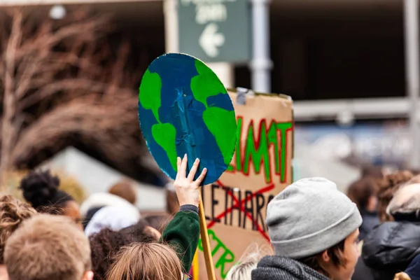 Homemade sign at environmental rally — Stock Photo, Image