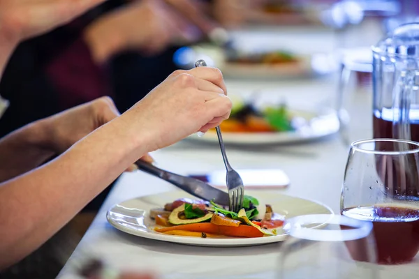 Food served at a conference lunch break — Stock Photo, Image