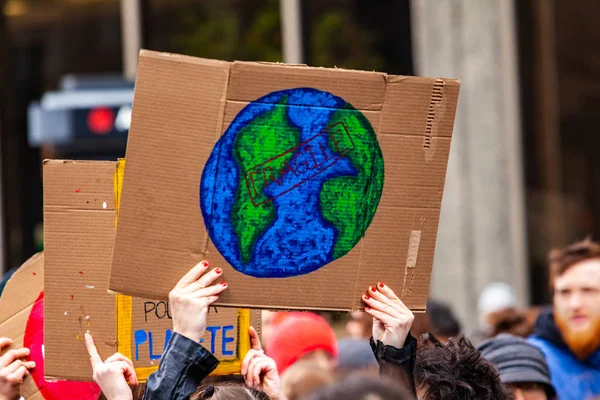 stock image Protestors march for environment