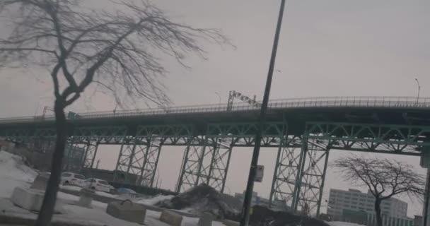 Мост Св. Дамы и Жака Картье — стоковое видео