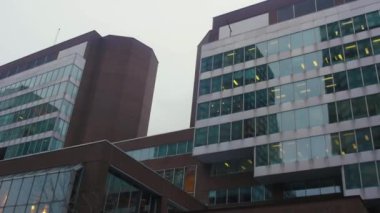 Hollanda açısı şehir merkezindeki cadde manzarası üzerinde