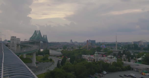 Vista da Ponte Jacques Cartier . — Vídeo de Stock