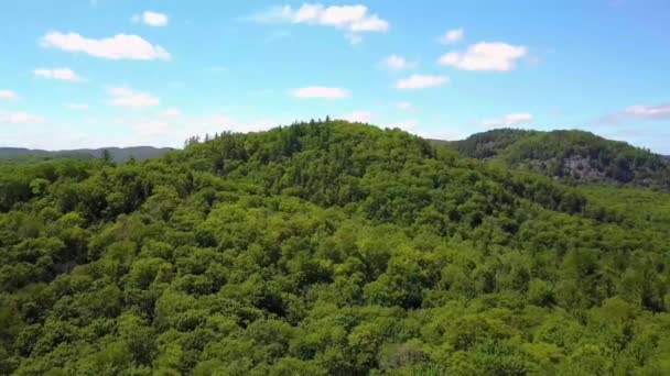 Дрон летить над зеленими пагорбами — стокове відео