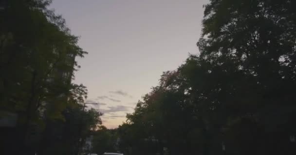 운전중의 주거 지역의 거리 풍경. — 비디오