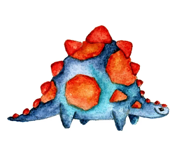 Schattige Kleine Aquarel Dinos Handgeschilderde Illustratie — Stockfoto