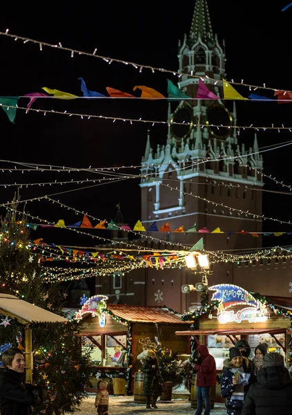 Nieuwe Jaar Boom Aan Het Rode Plein Moskou Feestelijke Decoratie — Stockfoto