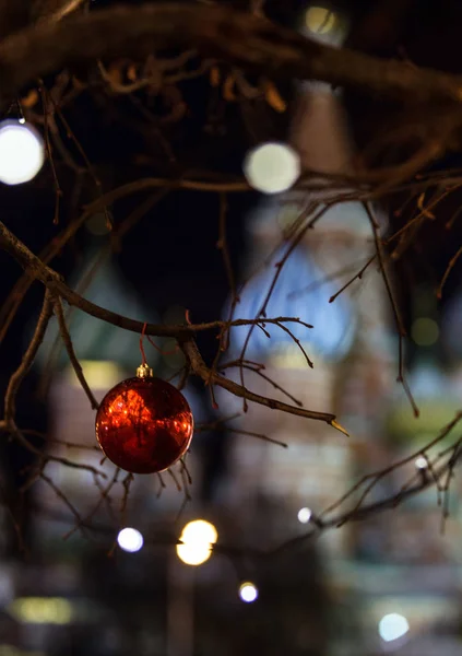 Nouvel Arbre Sur Place Rouge Moscou Décoration Festive Dans Ville — Photo