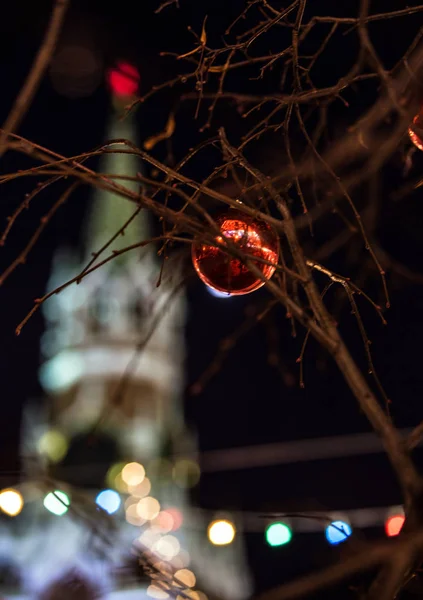 Árvore Ano Novo Praça Vermelha Moscou Decoração Festiva Cidade Moscou — Fotografia de Stock